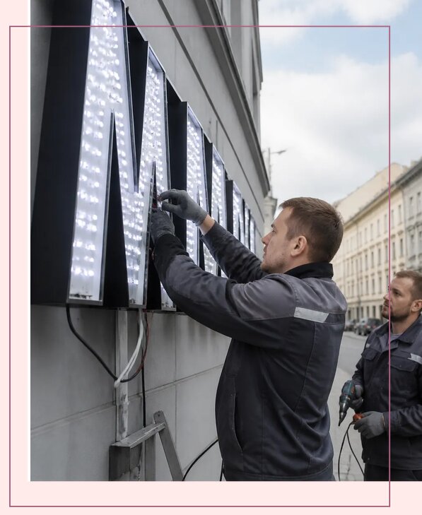 Изготовление и монтаж светодиодных LED вывесок в Лыткарине