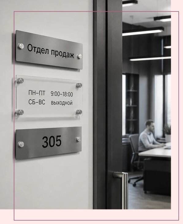 Офисные таблички на дверь в Лыткарине по цене от 5019 р. | Аванза-Лтк